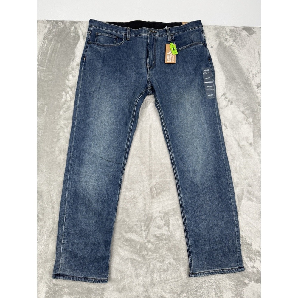 Eddie Bauer Flex Voyager Fleece-Lined Jeans Mens 40x30 Blue Denim Pants NWT